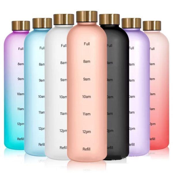 Leakproof gym water bottle with quotes