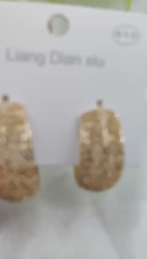 Imported Glitter Hoop Earrings –  Hypoallergenic & Lightweight"