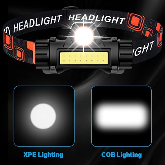 Adjustable headband flashlight for work